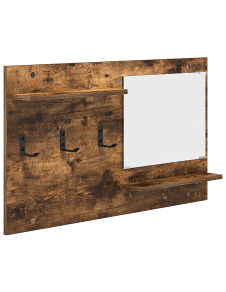 Appendiabiti a muro con lo scaffale Rovere fumé 90 x 10 x 50 cm