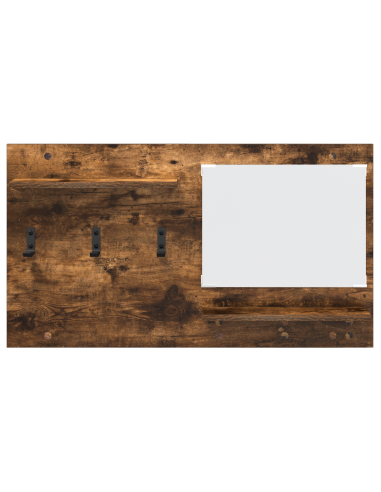Appendiabiti a muro con lo scaffale Rovere fumé 90 x 10 x 50 cm