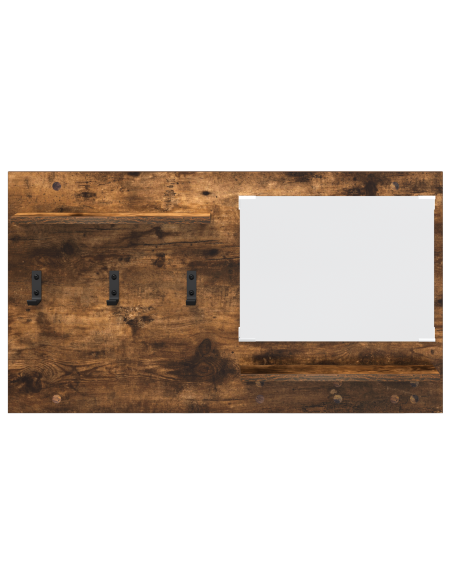 Appendiabiti a muro con lo scaffale Rovere fumé 90 x 10 x 50 cm