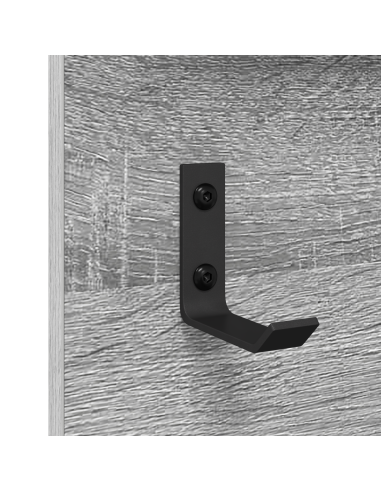 Appendiabiti a muro con specchio Grigio Sonoma 90 x 10 x 50 cm