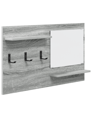Appendiabiti a muro con specchio Grigio Sonoma 90 x 10 x 50 cm