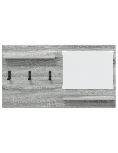 Appendiabiti a muro con specchio Grigio Sonoma 90 x 10 x 50 cm