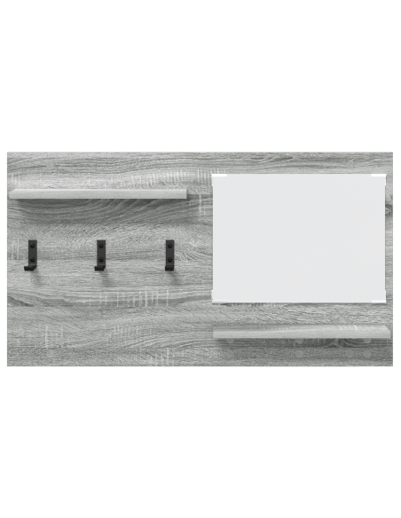 Appendiabiti a muro con specchio Grigio Sonoma 90 x 10 x 50 cm