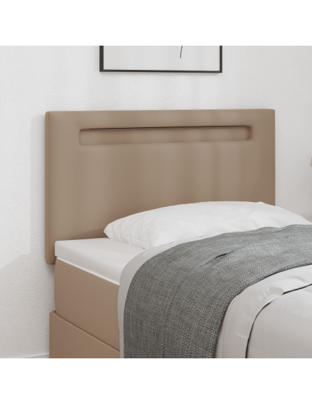 Testiera LED Cappuccino 90 cm Pelle Sintetica