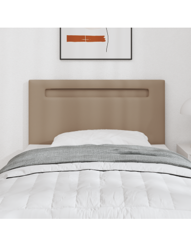 Testiera LED Cappuccino 90 cm Pelle Sintetica