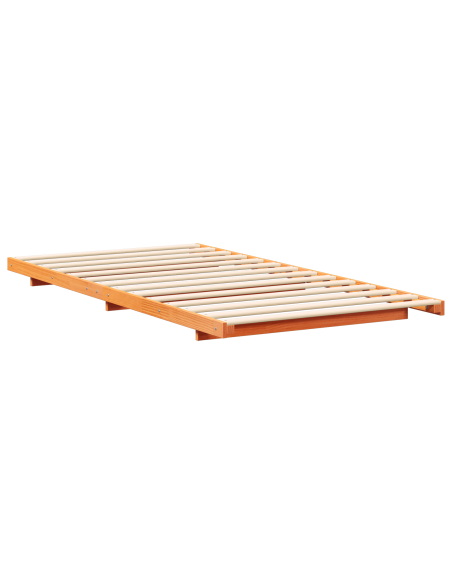 Struttura letto a terra Cera marrone 100 x 200 cm