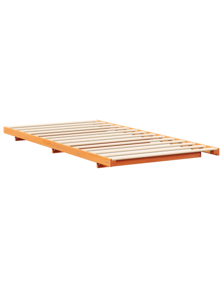 Struttura letto a terra Cera marrone 100 x 200 cm