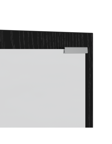 Appendiabiti a muro con specchio Rovere Nero 100 x 10 x 100 cm