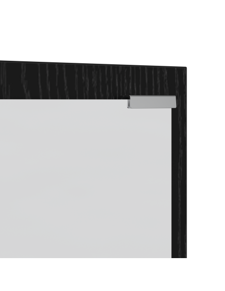 Appendiabiti a muro con specchio Rovere Nero 100 x 10 x 100 cm