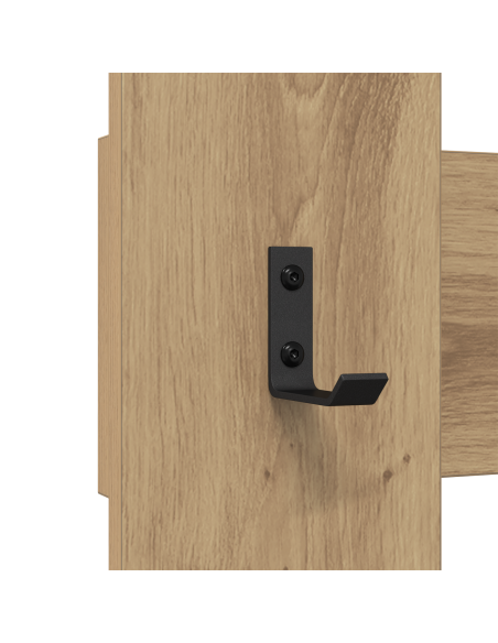 Appendiabiti a muro rovere artigianale 65 x 3 x 100 cm