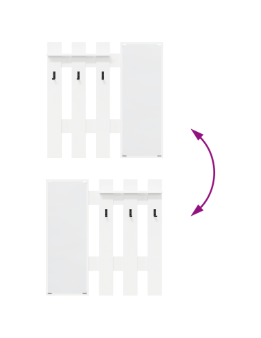 Appendiabiti a muro Bianco 100 x 10 x 100 cm Legno multistrato