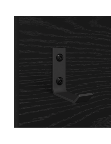Appendiabiti a muro con lo scaffale Rovere Nero 90 x 10 x 50 cm