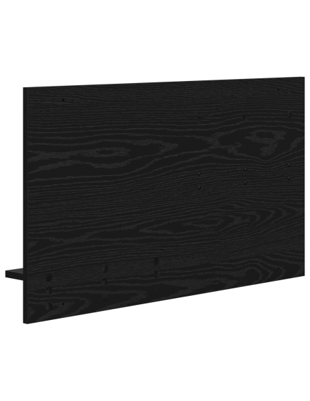 Appendiabiti a muro con lo scaffale Rovere Nero 90 x 10 x 50 cm