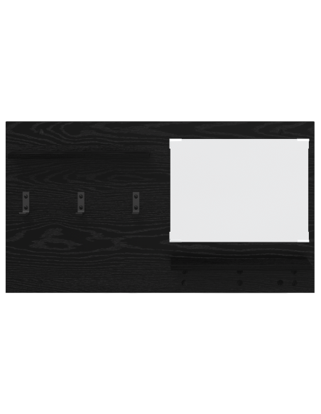 Appendiabiti a muro con lo scaffale Rovere Nero 90 x 10 x 50 cm
