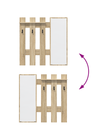 Appendiabiti a muro Rovere Sonoma 100 x 10 x 100 cm