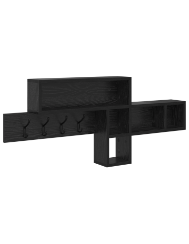 Appendiabiti a muro Rovere Nero 100 x 12 x 43,5 cm