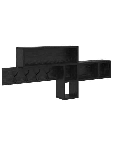 Appendiabiti a muro Rovere Nero 100 x 12 x 43.5 cm