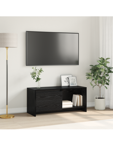 Set mobile TV Rovere Nero 90 x 35 x 40 cm Legno multistrato