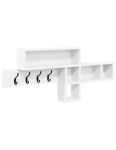 Appendiabiti a muro Bianco 100 x 12 x 43,5 cm Legno multistrato
