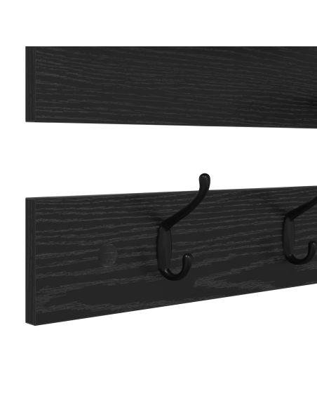 Appendiabiti a muro con lo scaffale Rovere nero 90 x 15 x 36 cm