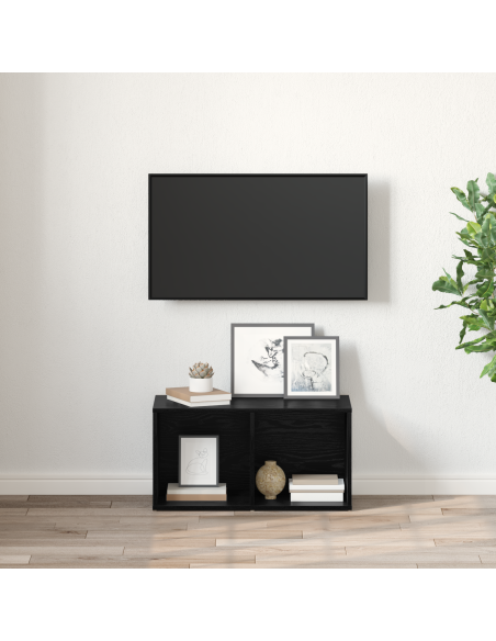 Mobile TV con archiviazione Rovere nero Legno multistrato
