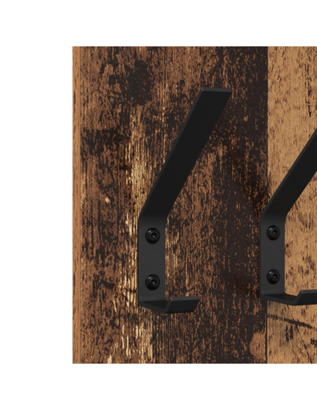 Appendiabiti a muro Legno antico 20 x 1.5 x 100 cm