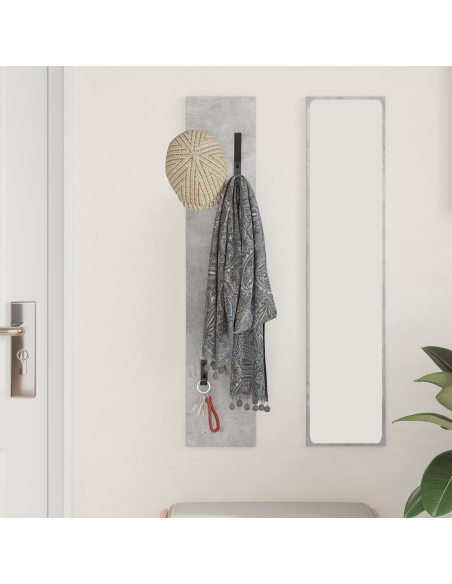 Appendiabiti a muro Grigio cemento 20 x 1.5 x 100 cm