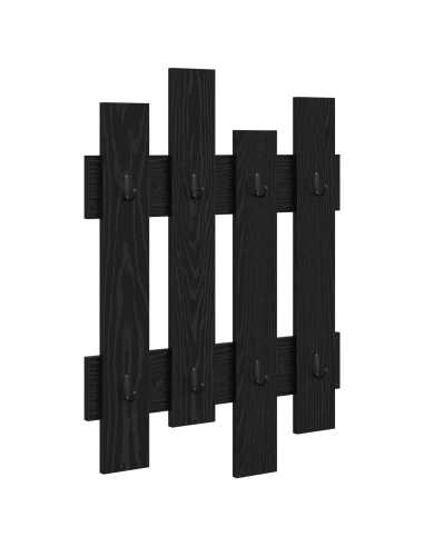 Appendiabiti a muro Rovere Nero 60 x 3 x 82 cm
