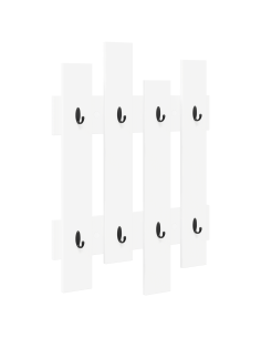 Appendiabiti a muro Bianco 60 x 3 x 82 cm Legno multistrato 2