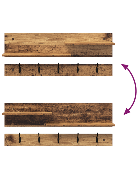 Appendiabiti a muro Legno vecchio 90 x 15 x 36 cm