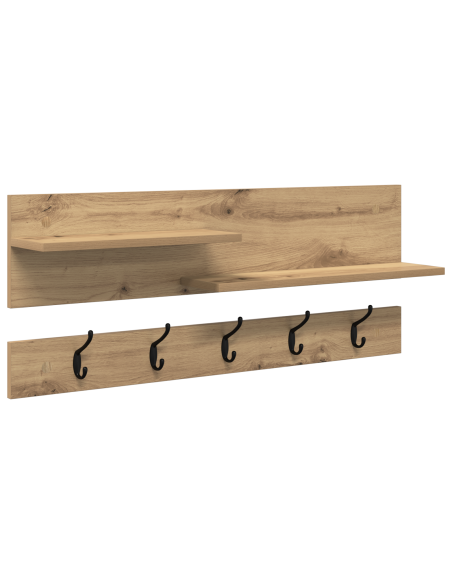 Appendiabiti a muro rovere artigianale 90 x 15 x 36 cm