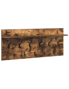 Appendiabiti a muro Rovere fumé 100 x 40 x 12 cm 2