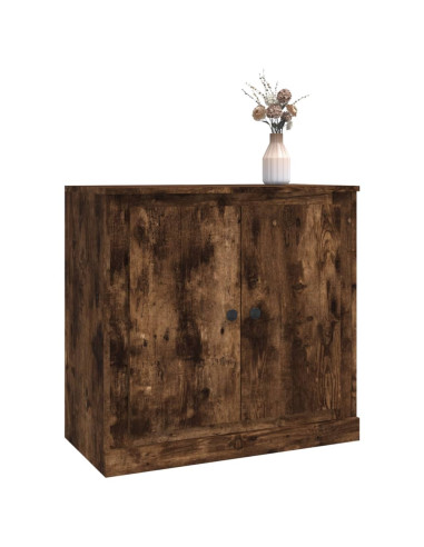 Credenza Rovere Fumo 70x35,5x67,5 cm in Legno Multistrato