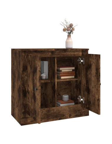 Credenza Rovere Fumo 70x35,5x67,5 cm in Legno Multistrato