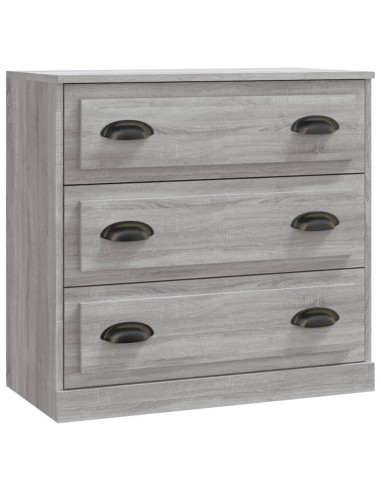 Credenze 3 pz Grigio Sonoma in Legno Multistrato