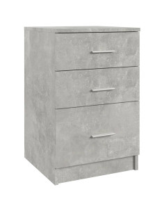 Comodino Grigio Cemento 40x40x63 cm in Legno Multistrato