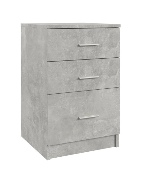 Comodino Grigio Cemento 40x40x63 cm in Legno Multistrato