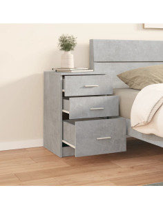 Comodino Grigio Cemento 40x40x63 cm in Legno Multistrato 2