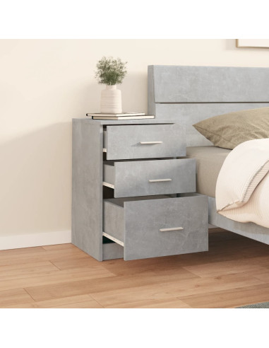 Comodino Grigio Cemento 40x40x63 cm in Legno Multistrato