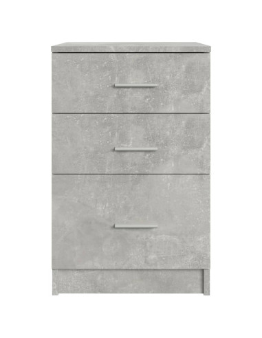 Comodino Grigio Cemento 40x40x63 cm in Legno Multistrato