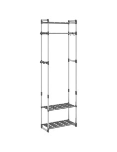 Appendiabiti a 3 Livelli Argento 59x29x192 cm in Alluminio