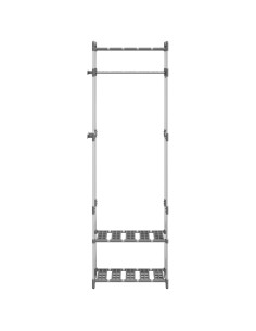 Appendiabiti a 3 Livelli Argento 59x29x192 cm in Alluminio 2