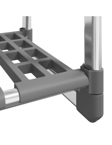 Appendiabiti a 3 Livelli Argento 59x29x192 cm in Alluminio