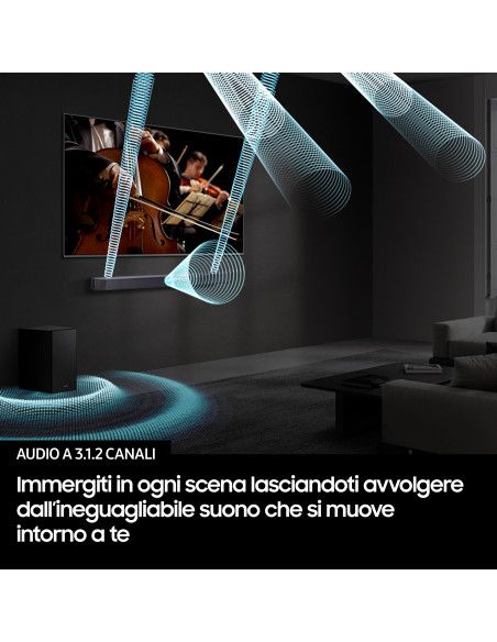 Samsung Q-series Soundbar HW-Q600F/ZF, Audio 3.1.2 canali , Wireless Dolby Atmos, 2025