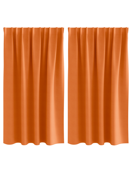 Tende con tende 2 pcs Arancione Vivo 140 x 140 cm Poliestere