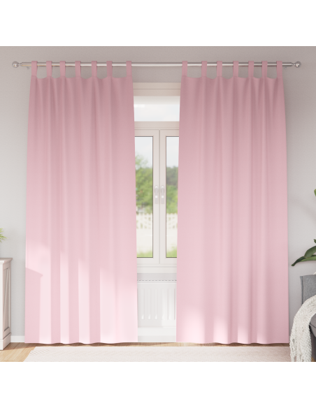 Tende con tende 2 pcs Rosa Baby 260 x 140 cm Poliestere