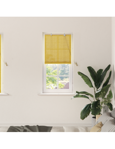 Tenda a rullo con tende Giallo 60 x 160 cm Bambù