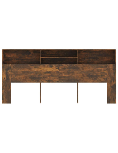 Testiera con Contenitore Rovere Fumo 220x19x103,5 cm