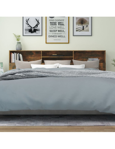 Testiera con Contenitore Rovere Fumo 220x19x103,5 cm