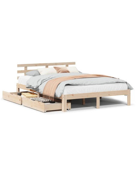 Giroletto con Cassetti 120x190 cm in Legno Massello di Pino